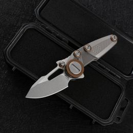 Folding Knife M390 Steel Titanium Alloy (Color: Grey)