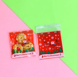 Christmas Old Man Sleigh Self-adhesive Self-sealing Cookie Packaging Bags (Option: No.9)