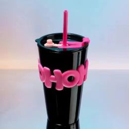 New High Capacity Girl Creative Glass Office Water Cup (Option: Barbie Pink-401ml to 500ml)