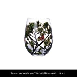 Hand Painted Home Light Luxury Glass Goblet (Option: Eggcup Summer)