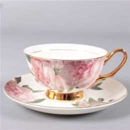 Bone China Afternoon Tea Scented Tea Coffee Ceramic Cup Dish (Option: China Rose-101 To 200ml)