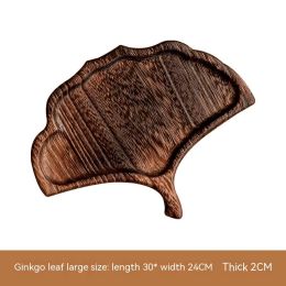 Japanese Leaf-shaped Wood Pallet (Option: Ginkgo Leaf Tray Large)