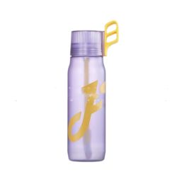 Plastic Portable Straw Cup Summer Portable (Option: Purple-650ml)