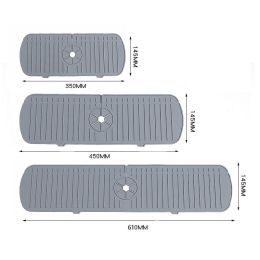 Home Fashion Silicone Draining Pad (Option: Gray-S 350x145x5mm)