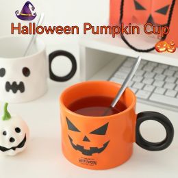 Halloween Mug Pumpkin Shape Cup (Option: Halloween Pumpkin Mug Orange-450ml)