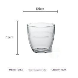 Tempered Glass Water Wine Glass Heat-resistant Scaled Milk Cup (Option: 1016A Transparent 160ml-1PCS)