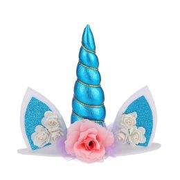 Birthday Cake Decorative Ornaments Topper For Baking (Color: Blue)