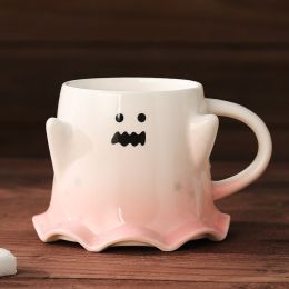 Halloween Cute Ghost Ceramic Cup (Option: 460ml Pink-460ml)