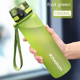 Large Capacity High Temperature Resistant Portable Fitness Plastic Cup Sports Kettle (Option: Fruit Green-350 Ml)