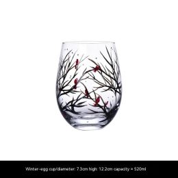 Hand Painted Home Light Luxury Glass Goblet (Option: Eggcup Winter)