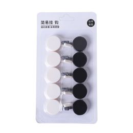 10pcs Creative punch-free wall stickers decorative paste coat hook wall hanging wall (Color: white & black)