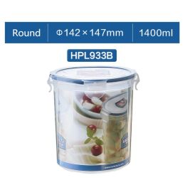 Plastic Fresh-keeping Lunch Box Sealed Food Refrigerator Storage Box Bento Box Microwaveable (model: HPL933B-R1400ML)