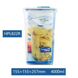 Plastic Fresh-keeping Lunch Box Sealed Food Refrigerator Storage Box Bento Box Microwaveable (model: HPL822R-4000ML)