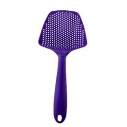 Non-stick filter big slotted spoon; nylon plastic environmental protection big slotted spatula spatula; scoop scoop water separa (Color: Purple)