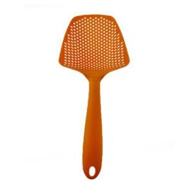 Non-stick filter big slotted spoon; nylon plastic environmental protection big slotted spatula spatula; scoop scoop water separa (Color: Orange)