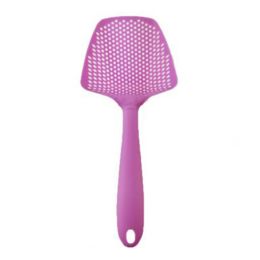 Non-stick filter big slotted spoon; nylon plastic environmental protection big slotted spatula spatula; scoop scoop water separa (Color: Pink)