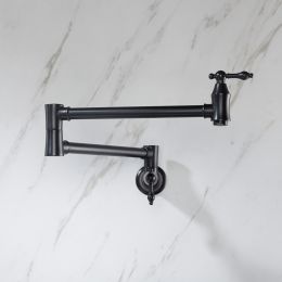 Pot Filler Faucet Wall Mount (Color: Matte Black)