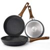 Household Frying Pan Set 3-Piece Nonstick Saucepan Woks Cookware Set