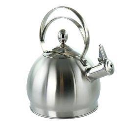 Camping Kitchen Office Use Stainless Steel Whistling Tea Kettle (Color: Silver C, Type: Tea Kettle)