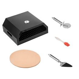 Family Traving And Party Outdoor Camp Portable Stainless Steel Pizza Oven With Kit (Color: Black, size: 12")