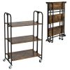 Mini Portable Kitchen Utility Serving Island Cart With Storage Shelves