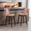 Furniture,29.9" Modern Leathaire Fabric bar chairs, Tufted Gold Nailhead Trim Gold Decoration Bar stools,Set of 2