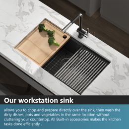 Honeycomb Pattern Nano Coated Workstation Sink (size: 32''*19''*10'')