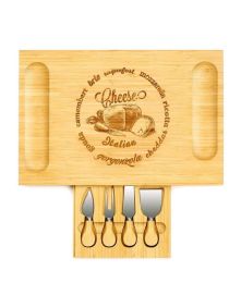 Kitchen Natural Bamboo Cutting Board Bamboo Cheese Board Set (Color: Natural, size: 16.5 in)