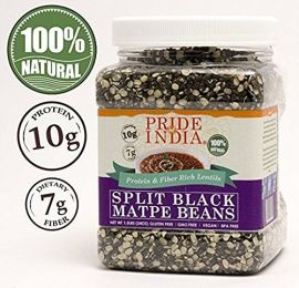 Pride Of India - Indian Split Black Gram Matpe Beans - Protein & Fiber Rich Urad Dal (size: 3.3 LB)