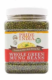 Pride Of India - Indian Whole Green Mung Gram - Protein & Fiber Rich Moong Whole (size: 1.5 LB)