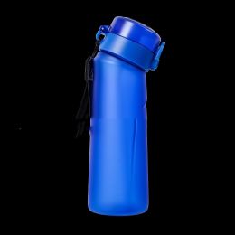 Plastic Fragrance Ring Straw Sports Bottle (Option: Frosted Blue-750ml)