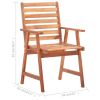 Patio Dining Chairs 3 pcs with Cushions Solid Acacia Wood