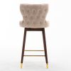 Furniture,29.9" Modern Leathaire Fabric bar chairs, Tufted Gold Nailhead Trim Gold Decoration Bar stools,Set of 2