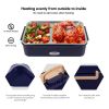 Portable Electric Lunch Box W/ Bag Upgrade Food Heater 3 in 1 Power Supply 12/24/110V