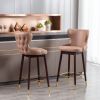 Furniture,29.9" Modern Leathaire Fabric bar chairs, Tufted Gold Nailhead Trim Gold Decoration Bar stools,Set of 2