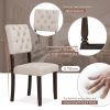 6-Piece Dining Table and Chair Set with Special-shaped Legs and Foam-covered Seat Backs&Cushions for Dining Room