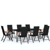 9 Piece Patio Dining Set Black