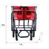 Outdoor Folding Wagon Garden ; Large Capacity Folding Wagon Garden Shopping Beach Cart ; Heavy Duty Foldable Cart; for Outdoor Activities; Beaches; Pa