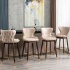 Furniture,29.9" Modern Leathaire Fabric bar chairs, Tufted Gold Nailhead Trim Gold Decoration Bar stools,Set of 2