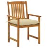 Patio Chairs with Cushions 2 pcs Solid Acacia Wood