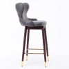 Furniture,29.9" Modern Leathaire Fabric bar chairs, Tufted Gold Nailhead Trim Gold Decoration Bar stools,Set of 2