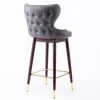 Furniture,29.9" Modern Leathaire Fabric bar chairs, Tufted Gold Nailhead Trim Gold Decoration Bar stools,Set of 2