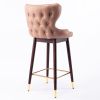 Furniture,29.9" Modern Leathaire Fabric bar chairs, Tufted Gold Nailhead Trim Gold Decoration Bar stools,Set of 2