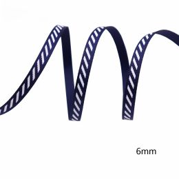 Diagonal Stripe Rib Ribbon Holiday Decoration (Option: dark blue-100 Yards)