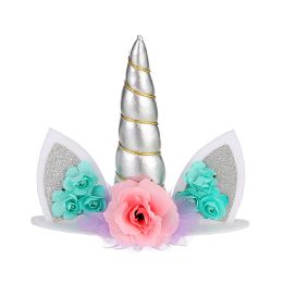 Birthday Cake Decorative Ornaments Topper For Baking (Color: Silver)