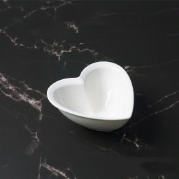 White Ceramic Heart-shaped Plate Household Ceramics (Option: Small Bowl)