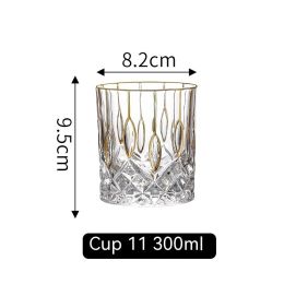 Golden Trim Gold Line Wine Glass Whiskey Decoration Cup (Option: Gold Painting No 2 Cup 300ml)